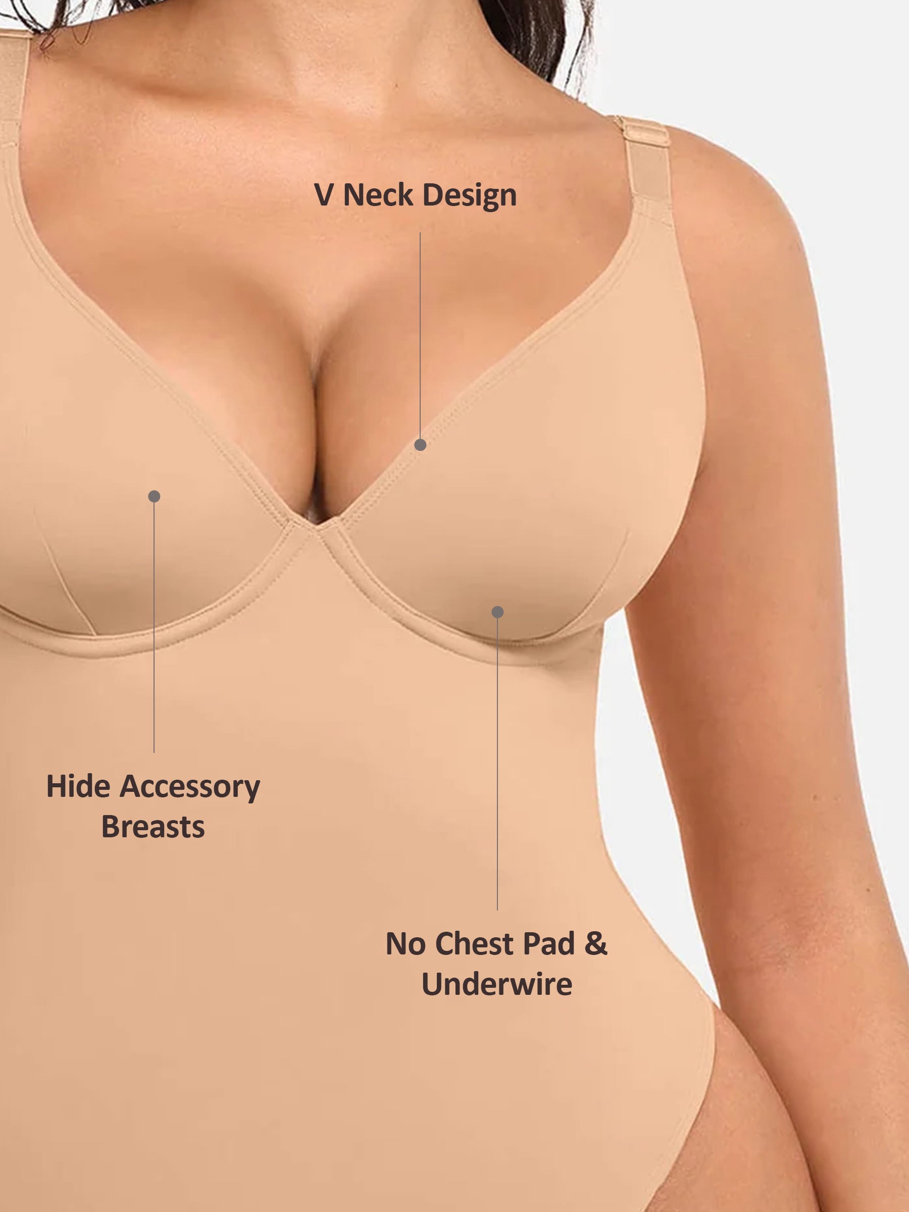 Velvibra V-Neck Tummy Control Bodysuit