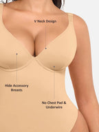 Velvibra V-Neck Tummy Control Bodysuit