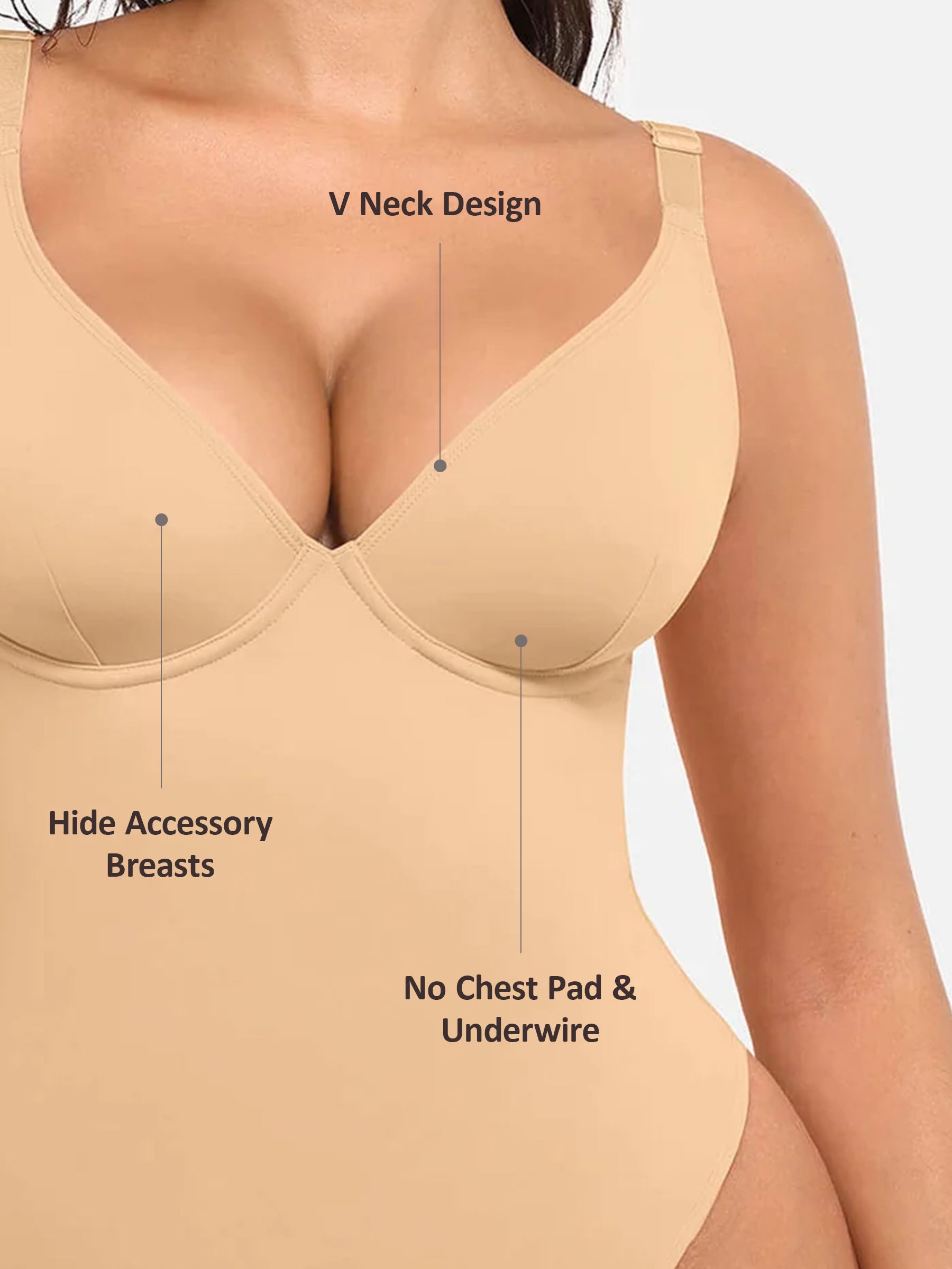 Velvibra V-Neck Tummy Control Bodysuit