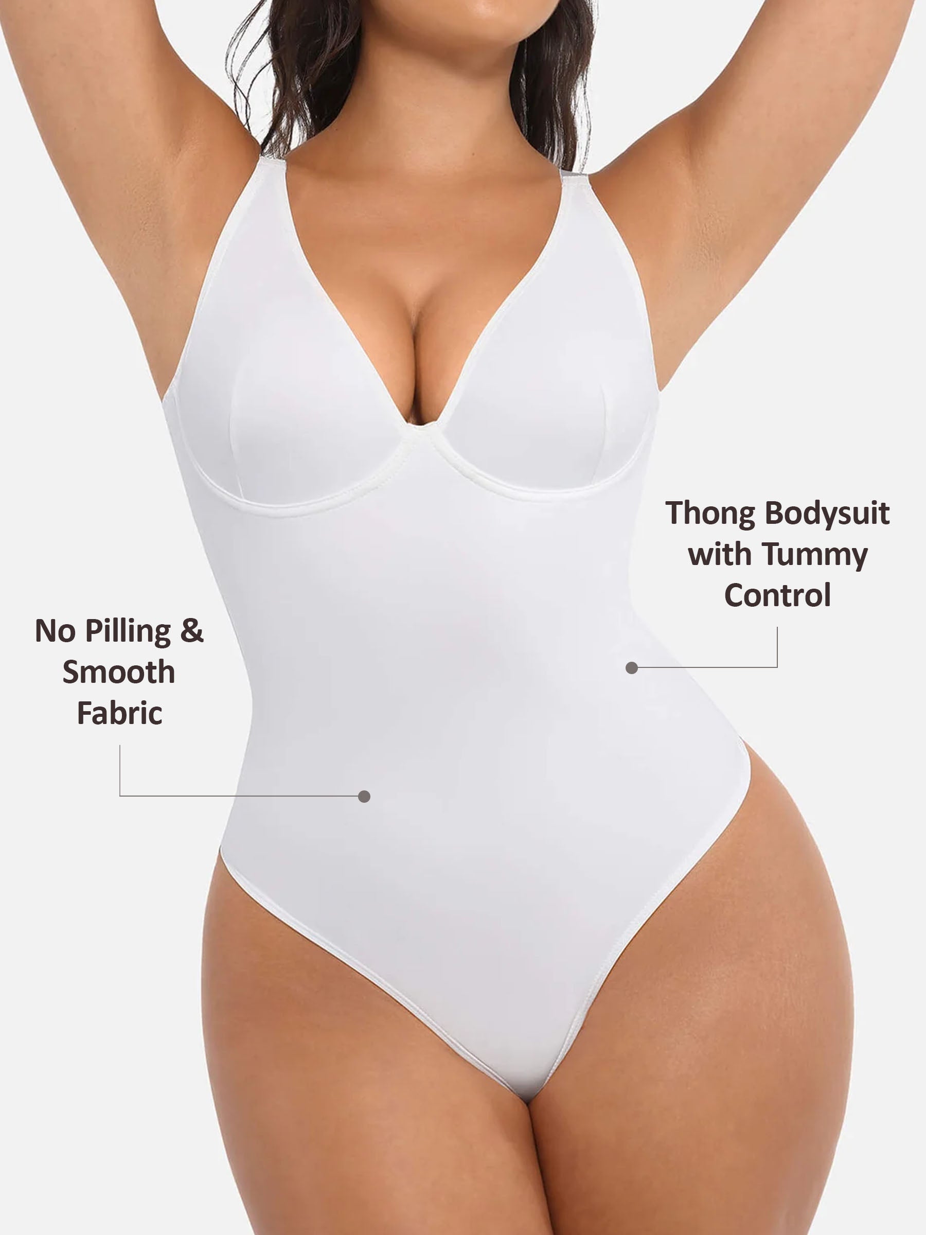Velvibra V-Neck Tummy Control Bodysuit