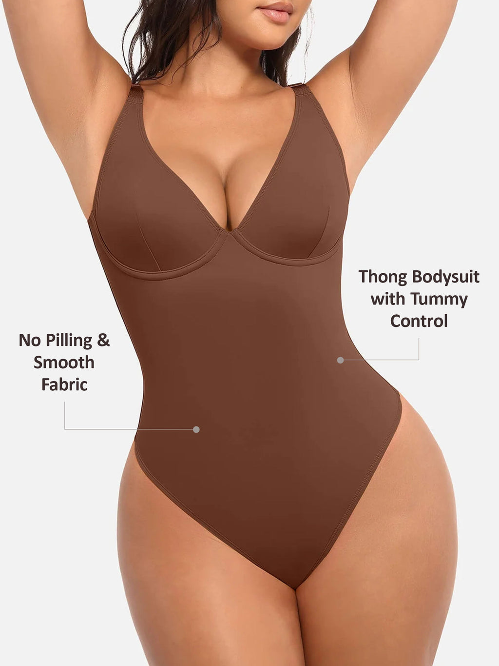Velvibra V-Neck Tummy Control Bodysuit