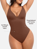 Velvibra V-Neck Tummy Control Bodysuit