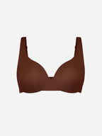 Adjustable-Strap Underwire Deep V-neck Bra