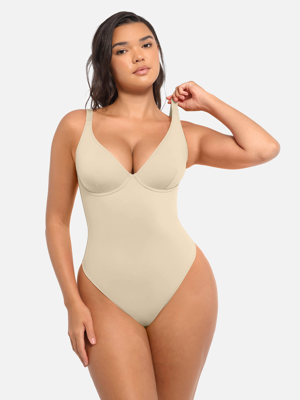Velvibra V-Neck Tummy Control Bodysuit