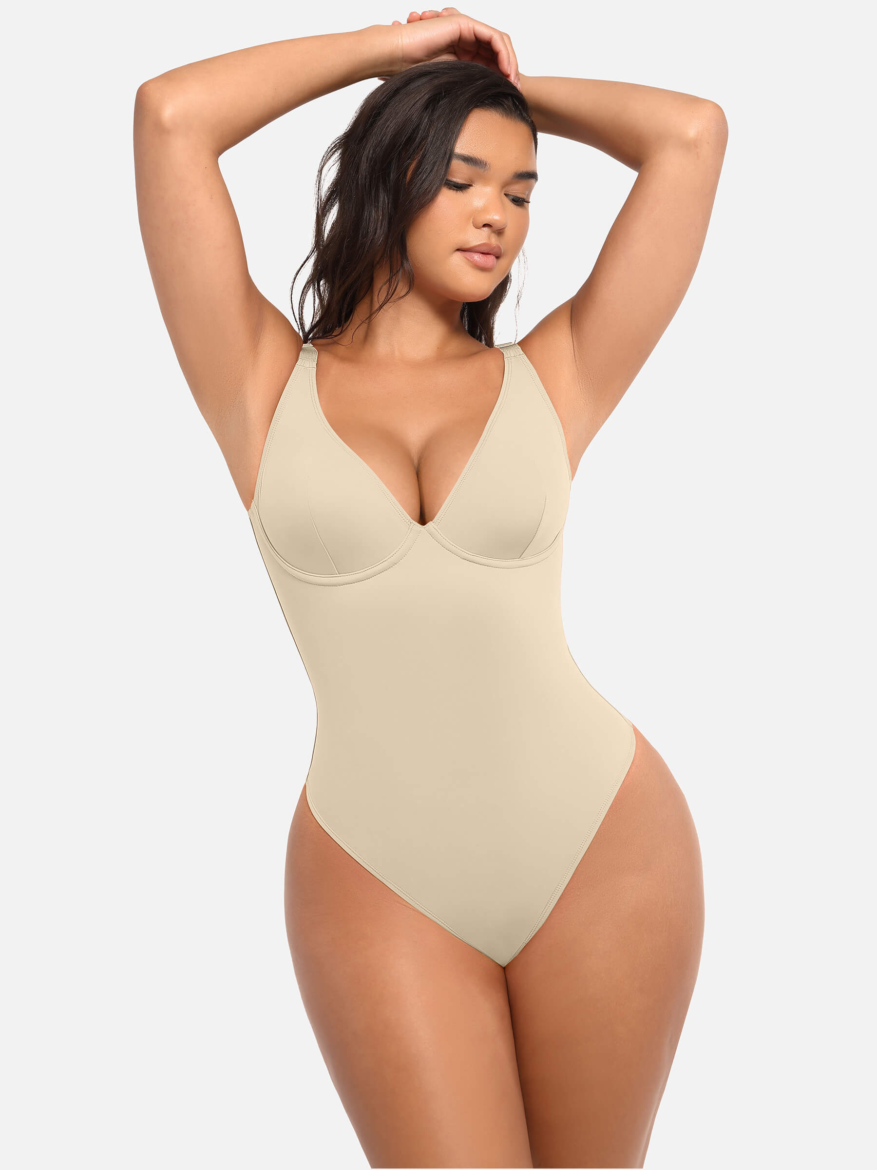 Velvibra V-Neck Tummy Control Bodysuit