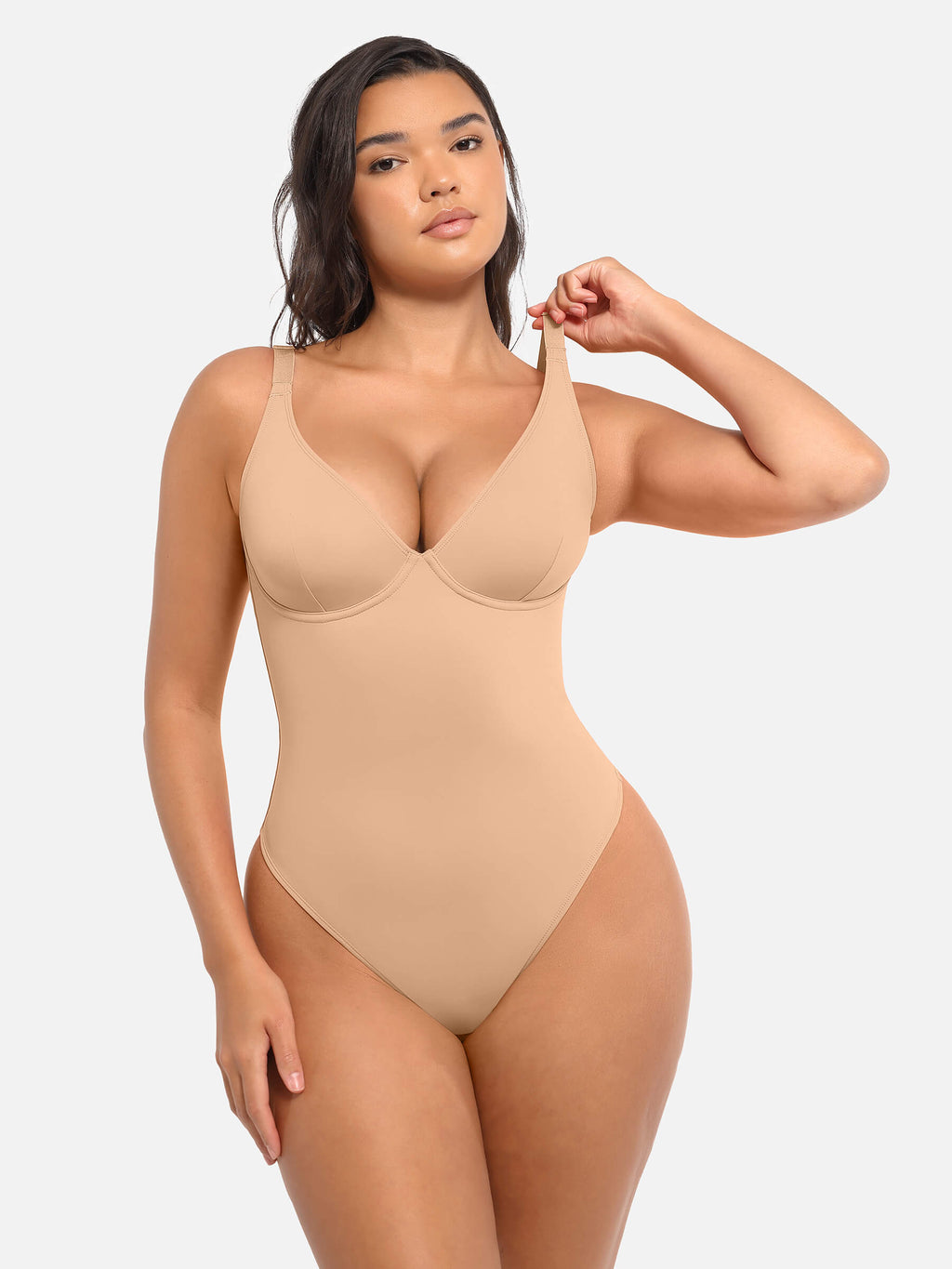 Velvibra V-Neck Tummy Control Bodysuit