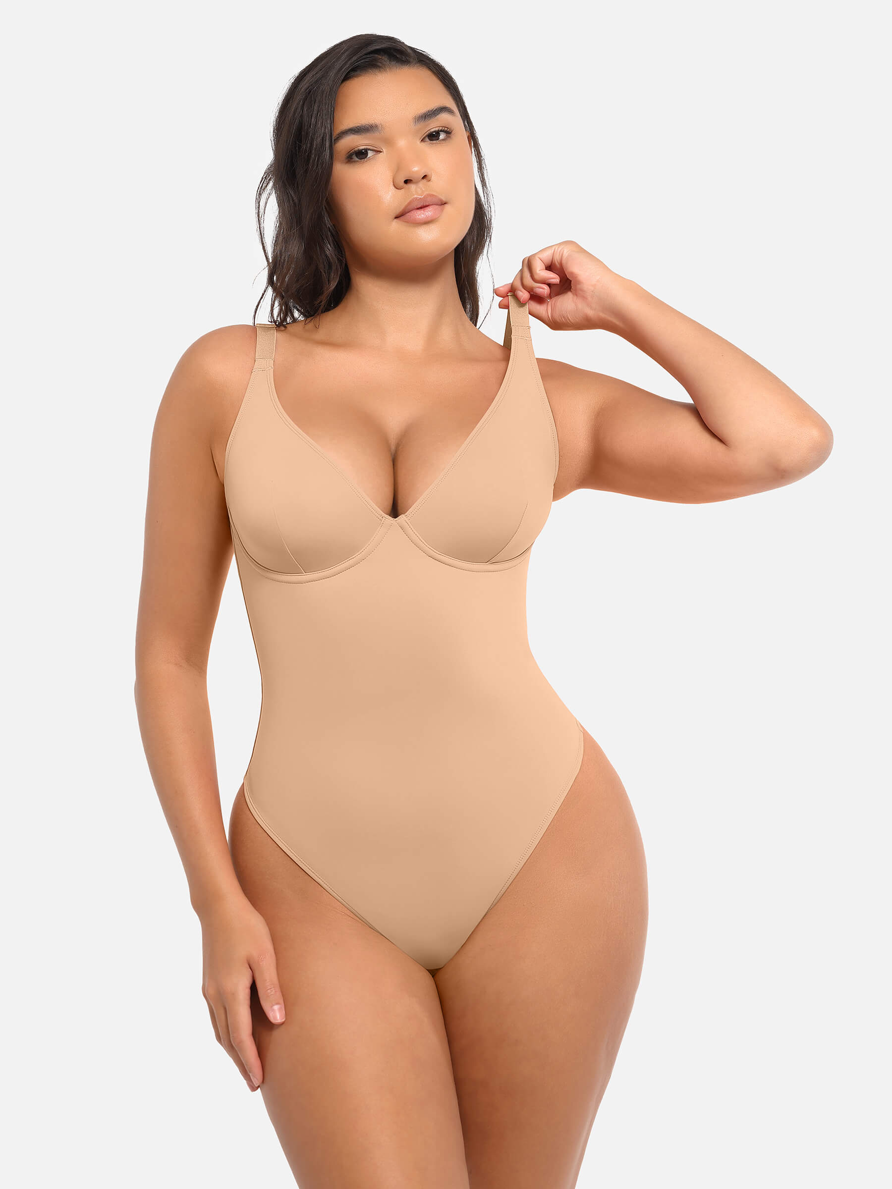 Velvibra V-Neck Tummy Control Bodysuit