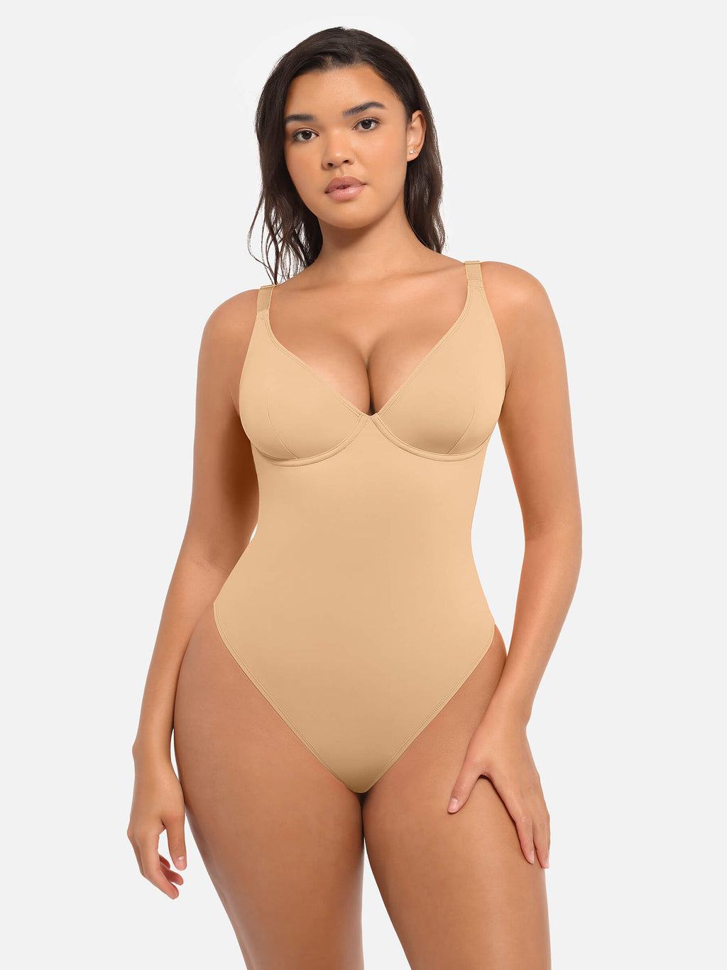 Velvibra V-Neck Tummy Control Bodysuit