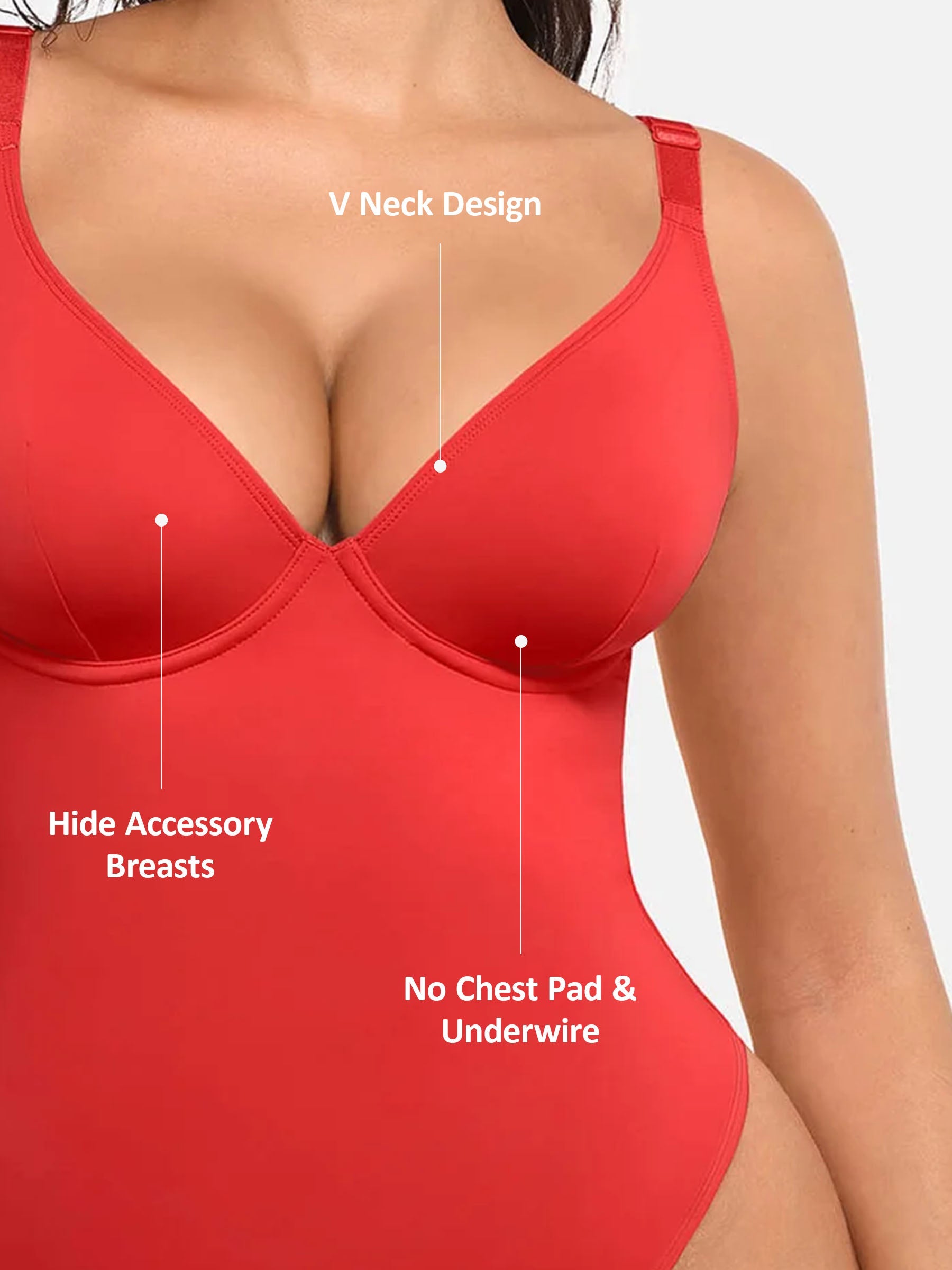 Velvibra V-Neck Tummy Control Bodysuit