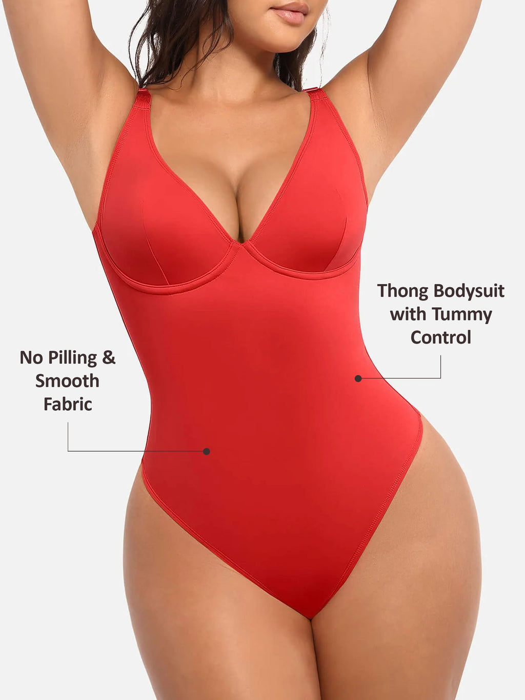 Velvibra V-Neck Tummy Control Bodysuit