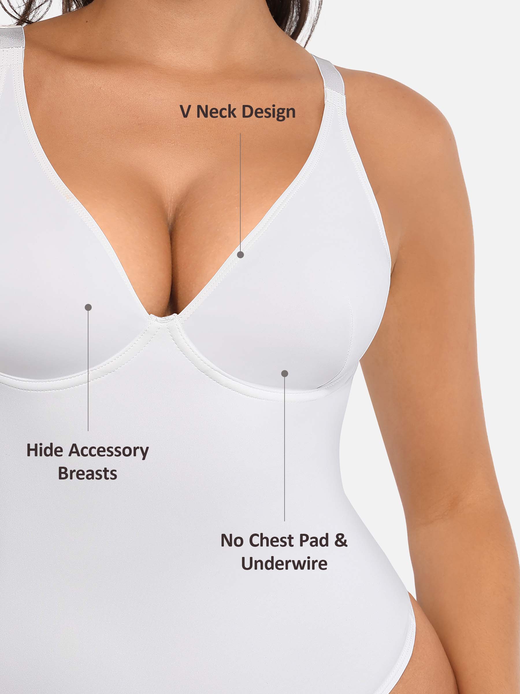 Velvibra V-Neck Tummy Control Bodysuit