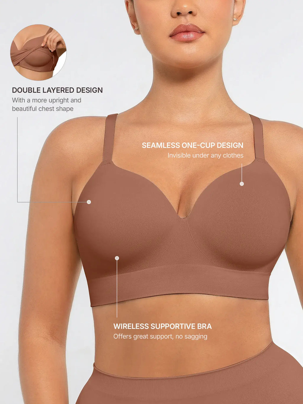 Wireless Push-Up Seamless Comfort Full Coverage Bra