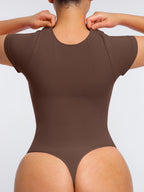 Tummy Control Seamless Short-Sleeve Bodysuit