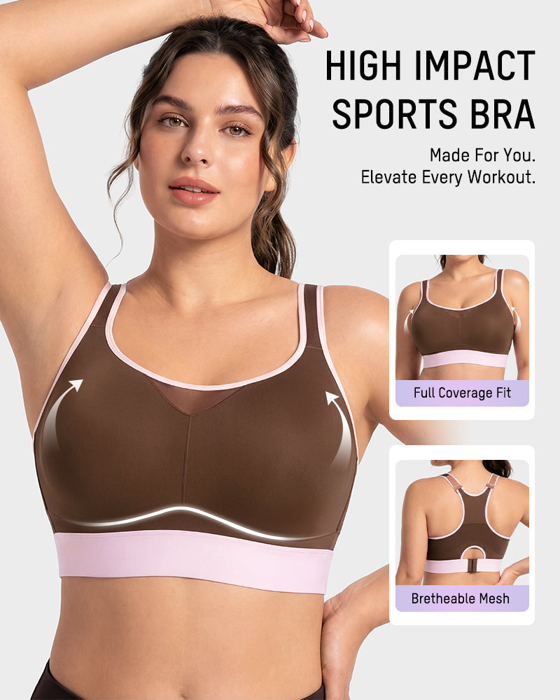 High-Impact Wireless Full-Coverage Racerback Sports Bra