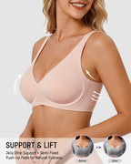 Seamless Deep V Push-Up Wireless Bra