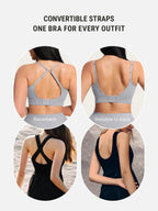 Lift Adjustable Seamless Wireless Ribbed Bra
