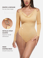 Shiny Swing Collar All In One Bodysuit