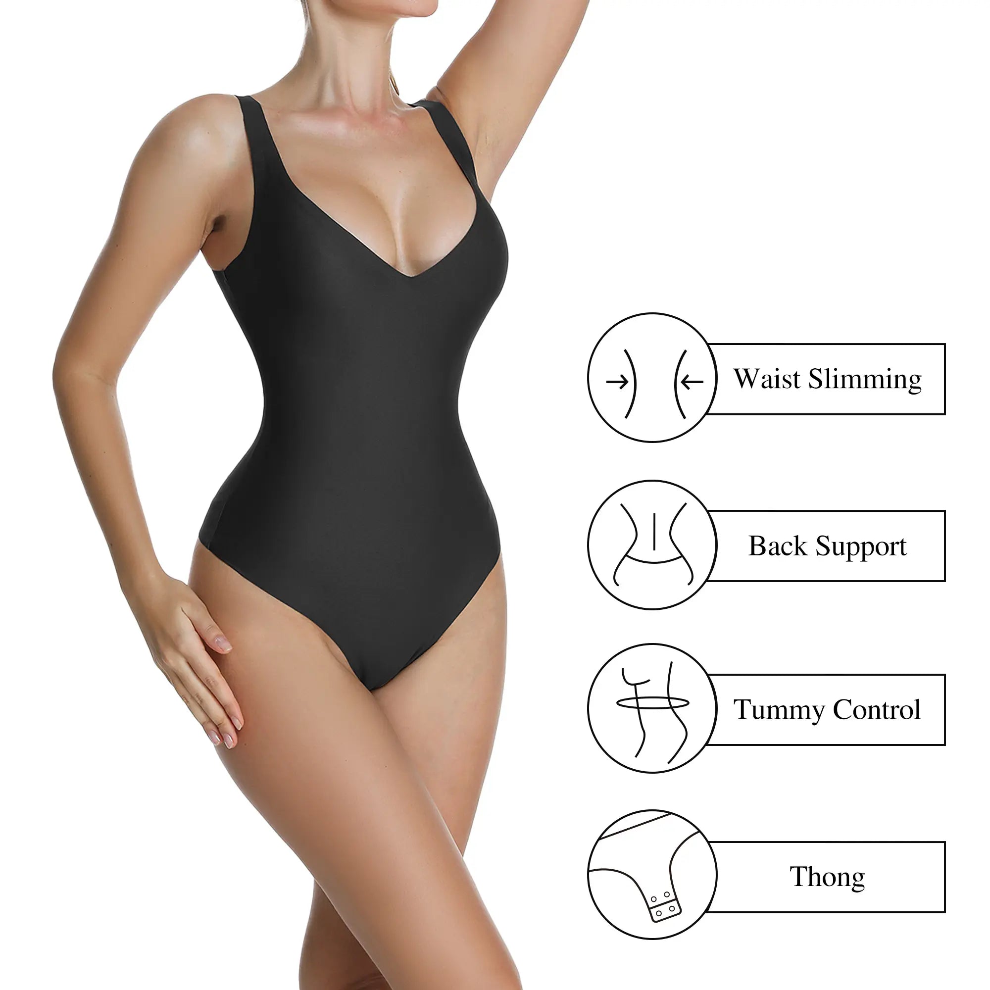 Wireless Plunge  Bodysuit for Women