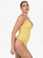 Shapewear Lace Deep V-Neck Sculpting Thong Bodysuit