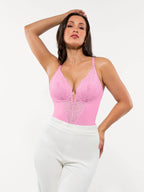 Shapewear Lace Deep V-Neck Sculpting Thong Bodysuit